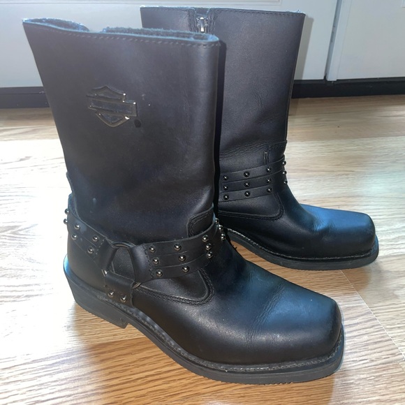 Harley-Davidson Leather Risa LDS Harness Boots size 8  Waterproof Hydro-guard - Picture 3 of 13